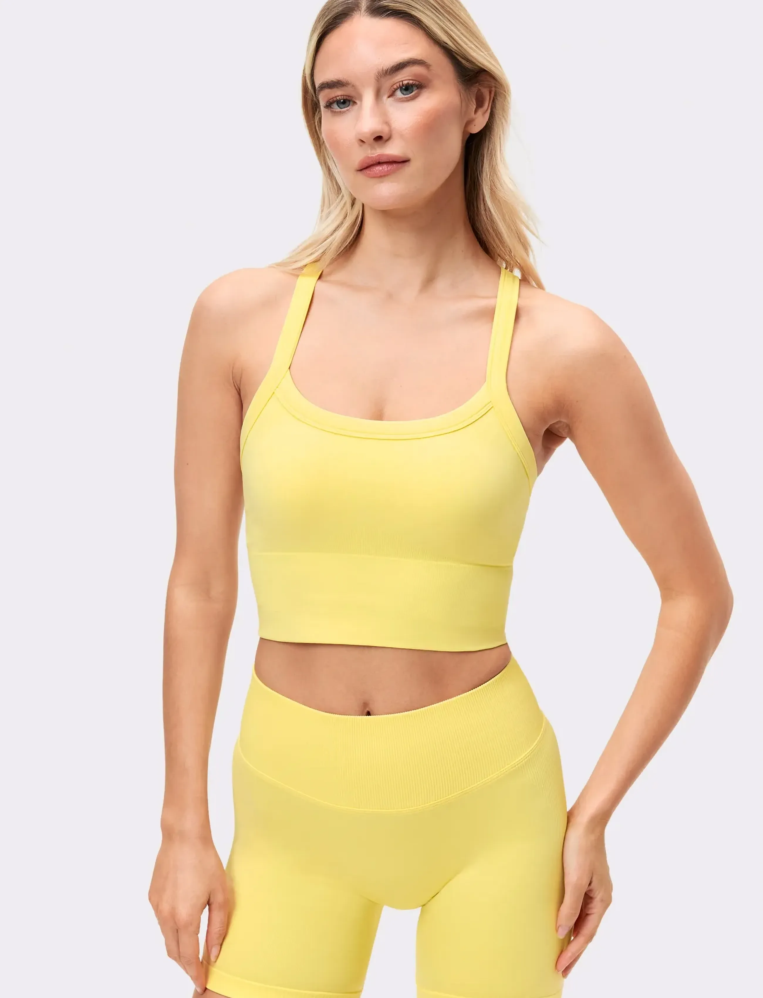 STRONGER Seamless Contour Tank Top, XS, Yellow, Sport Clothing > Sport Bras - All, Dame