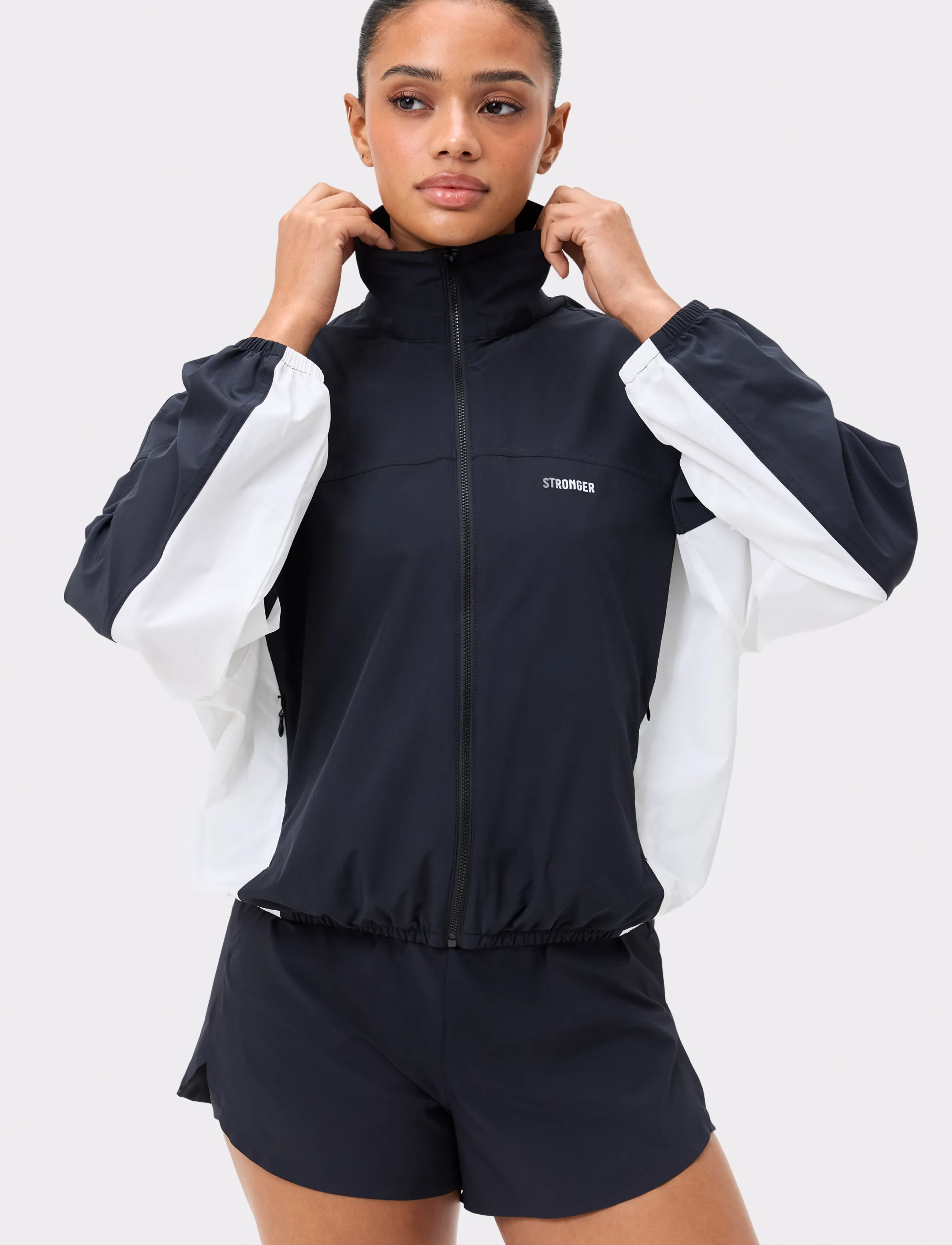 STRONGER - Breezy Woven Jacket - training jackets - black/white - 3