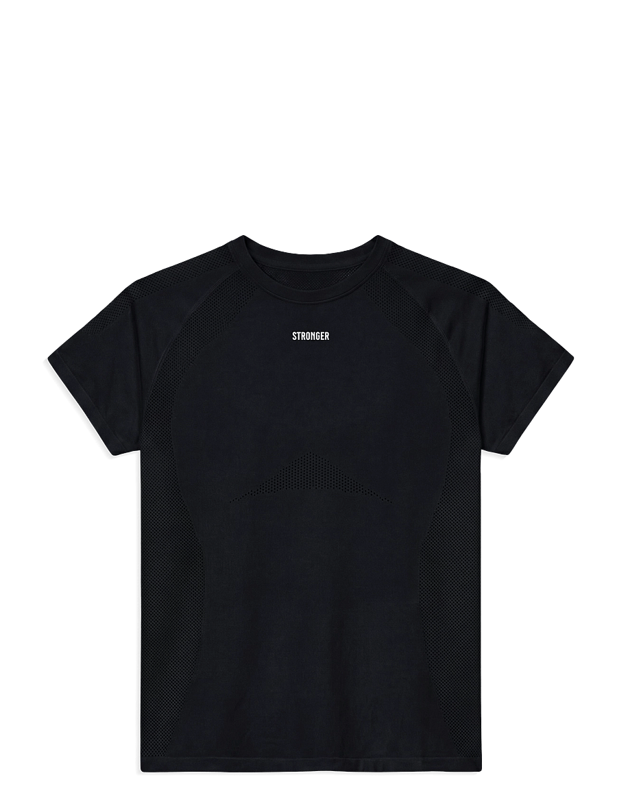 STRONGER - Seamless Performance T-shirt - t-shirts - black - 1