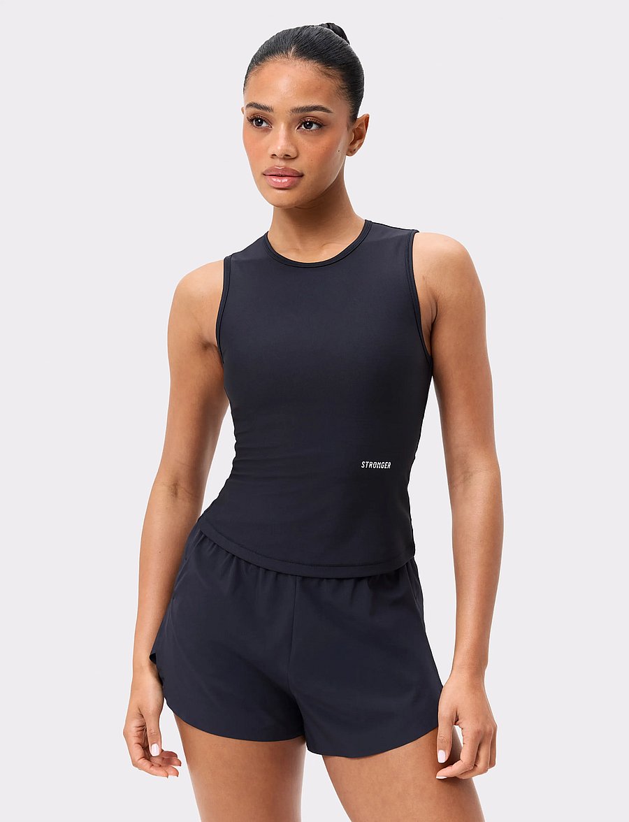 STRONGER - Signature Slim Tank Top - tank tops - black - 0