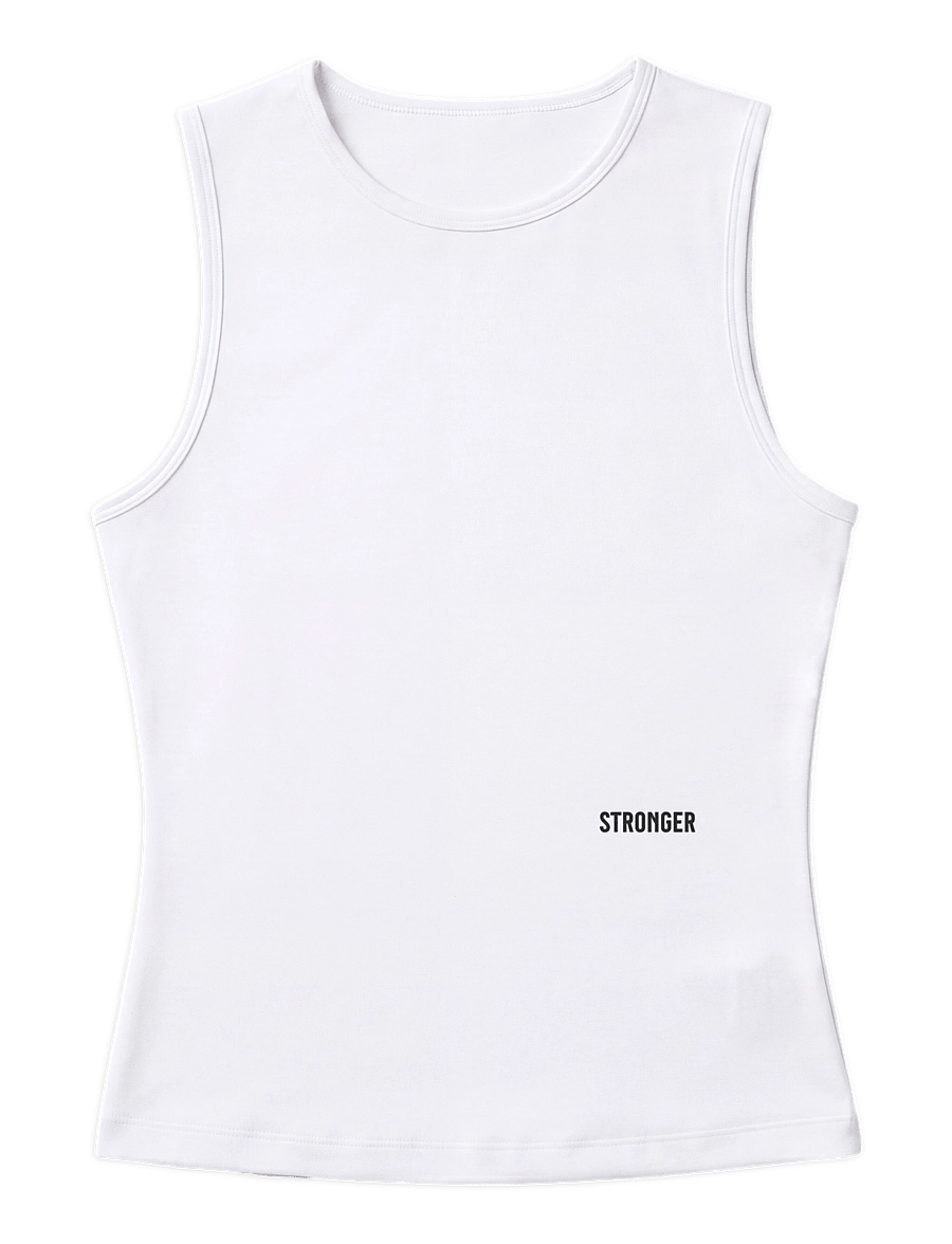 STRONGER - Signature Slim Tank Top - Õlapaeltega pluusid - bright white - 1