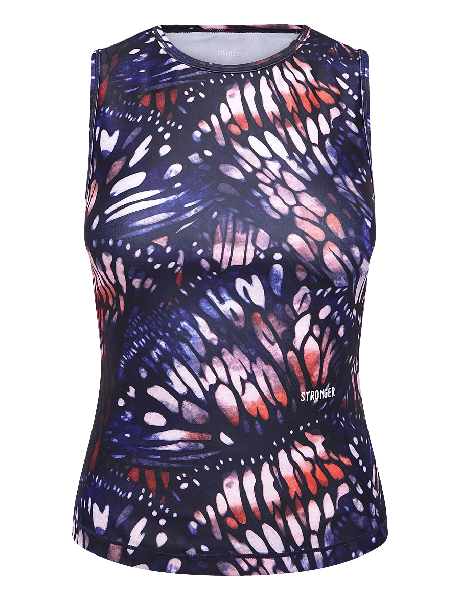 STRONGER - Signature Slim Tank Top - tanktops - dark butterfly print - 1