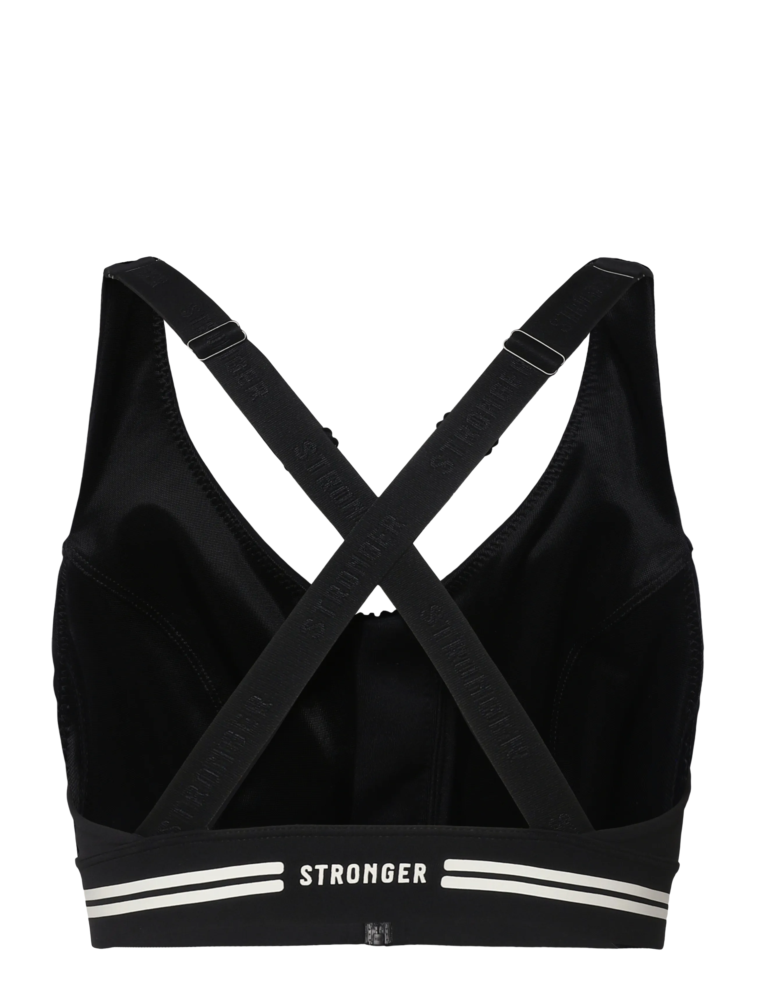 STRONGER - Signature Logo  Zip Sports Bra - spordi-rinnahoidjad - black - 2