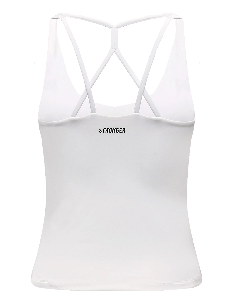 STRONGER - Signature Strappy Tank - linnen - bright white - 1