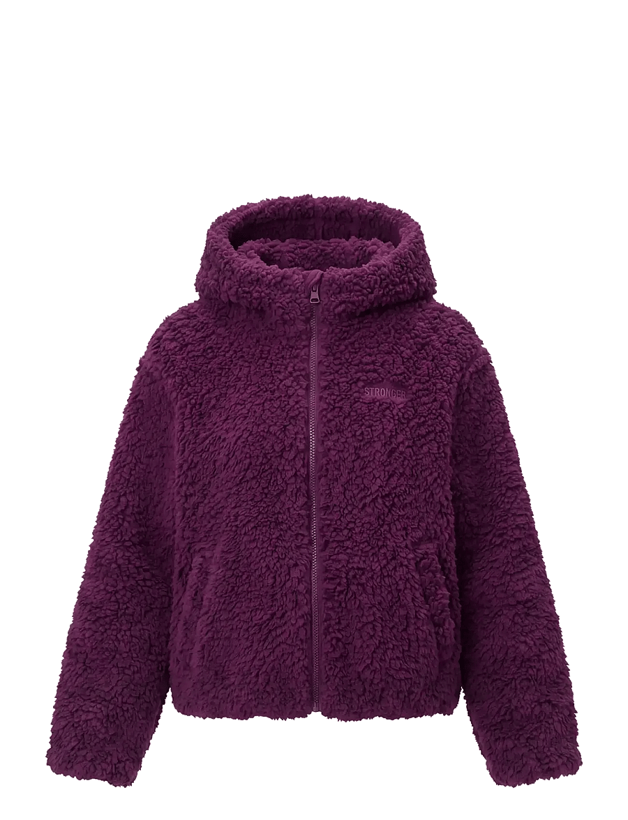 STRONGER - Hooded Pile Jacket - sportsjakker - dark purple - 1