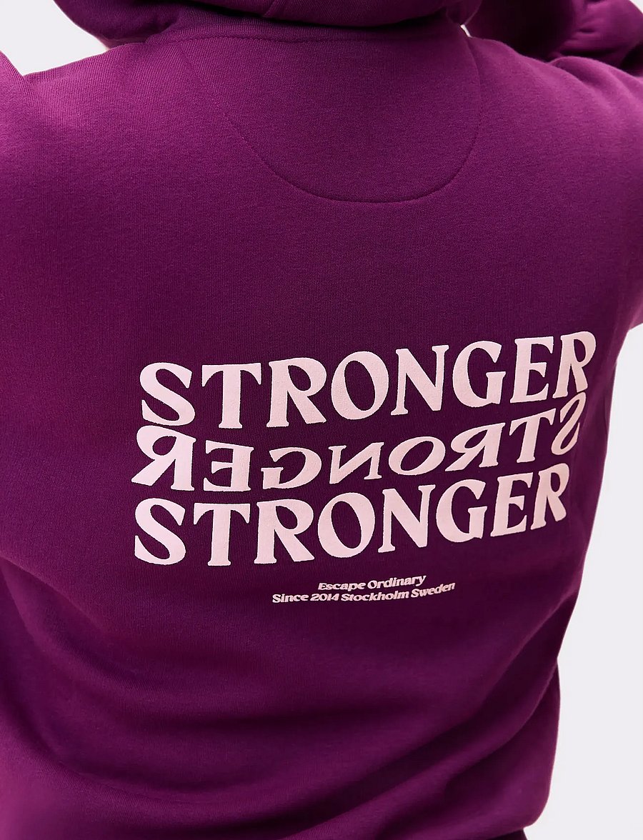 STRONGER - Relaxed Full Zip Hoodie - overdele - aubergine purple - 5