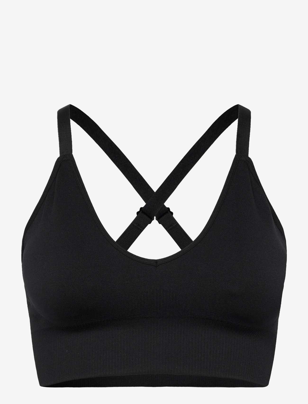STRONGER - Seamless V-neck bra - sport bh:ar - black - 0