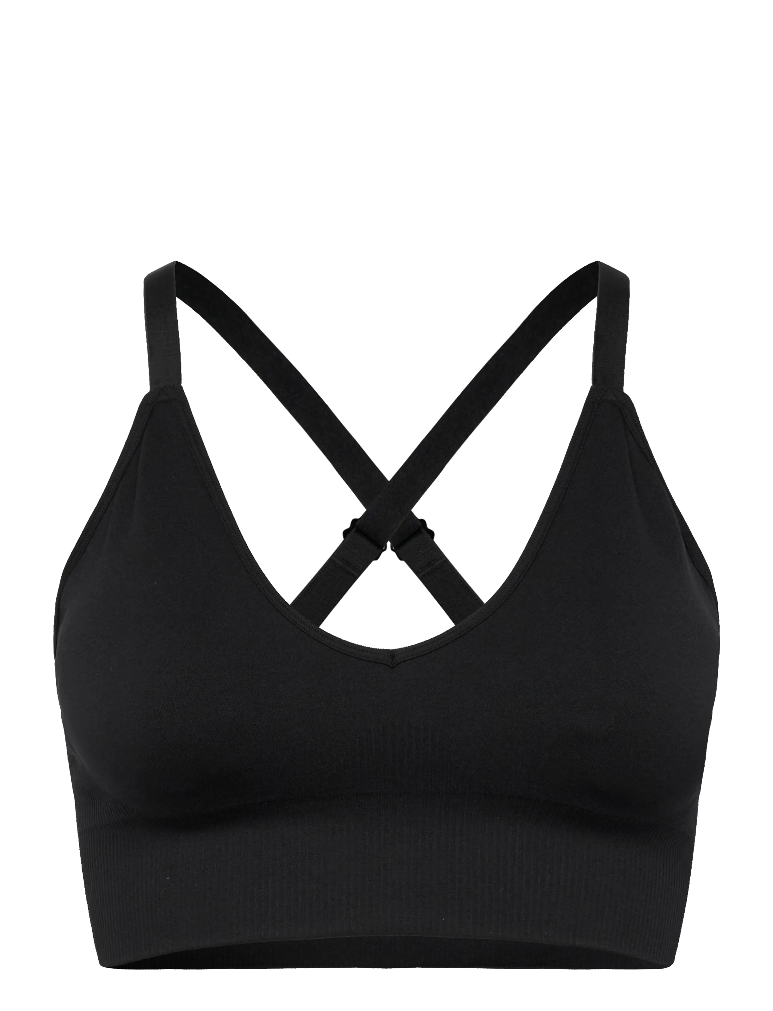 STRONGER Seamless V-neck bra - Rinnahoidjad - BLACK / black