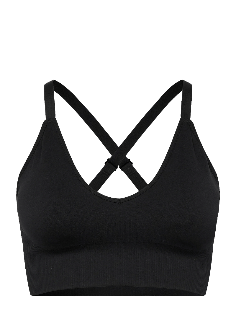 STRONGER - Seamless V-neck bra - sport bh:ar - black - 0