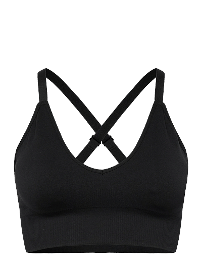STRONGER Seamless V-neck bra - Kleidung - BLACK / black