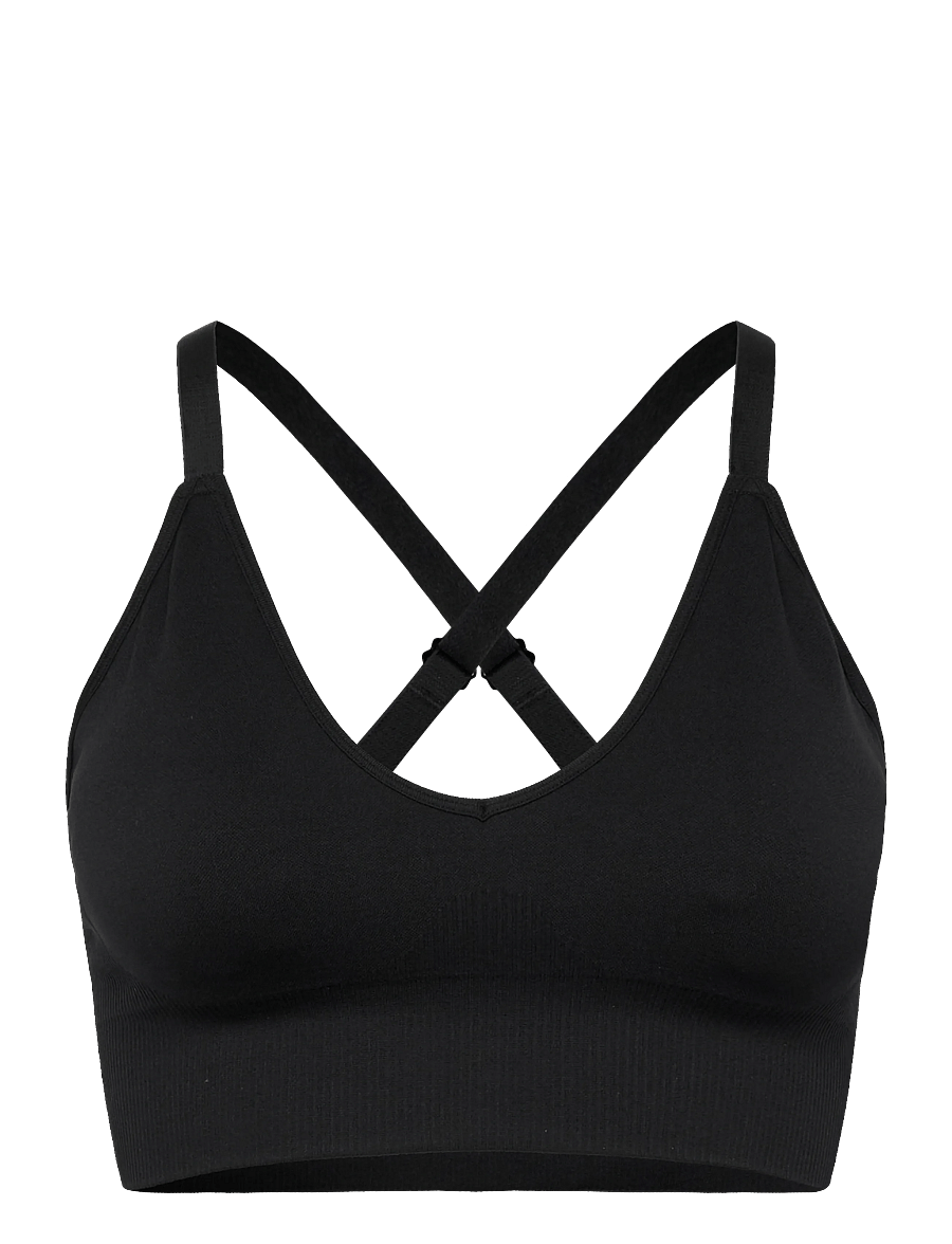 STRONGER - Seamless V-neck bra - sporta krūšturi - black - 0