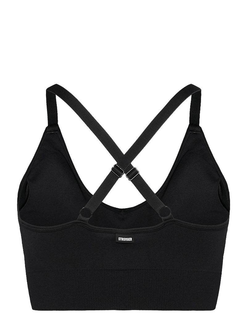 STRONGER - Seamless V-neck bra - sport bh:ar - black - 1