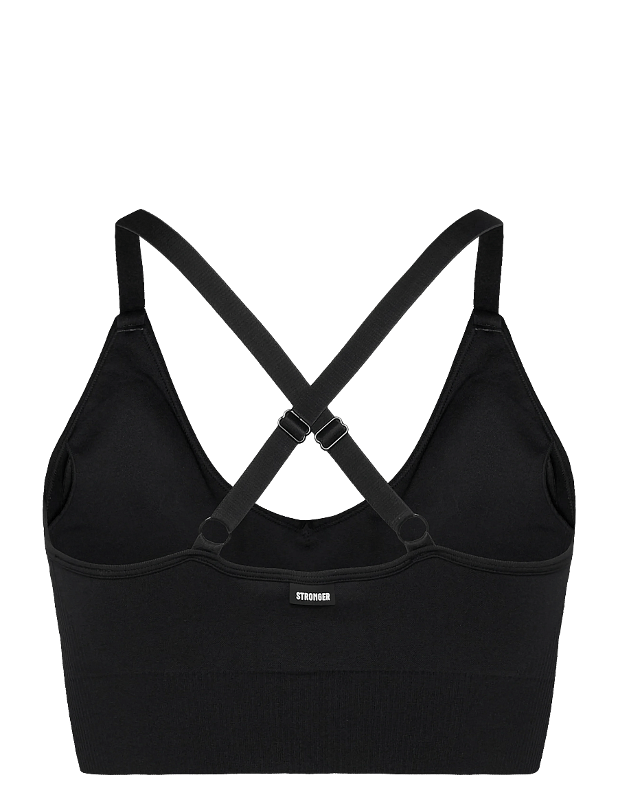STRONGER - Seamless V-neck bra - sporta krūšturi - black - 1
