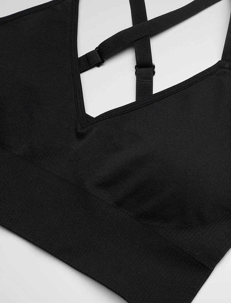 STRONGER - Seamless V-neck bra - sport bh:ar - black - 2