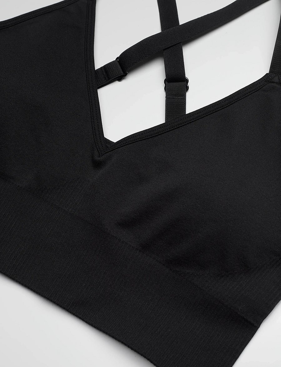 STRONGER - Seamless V-neck bra - sporta krūšturi - black - 2