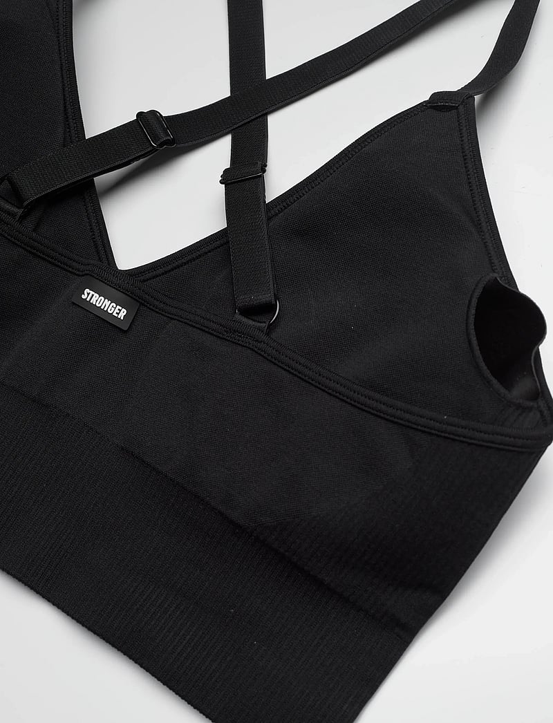 STRONGER - Seamless V-neck bra - sport bh:ar - black - 3