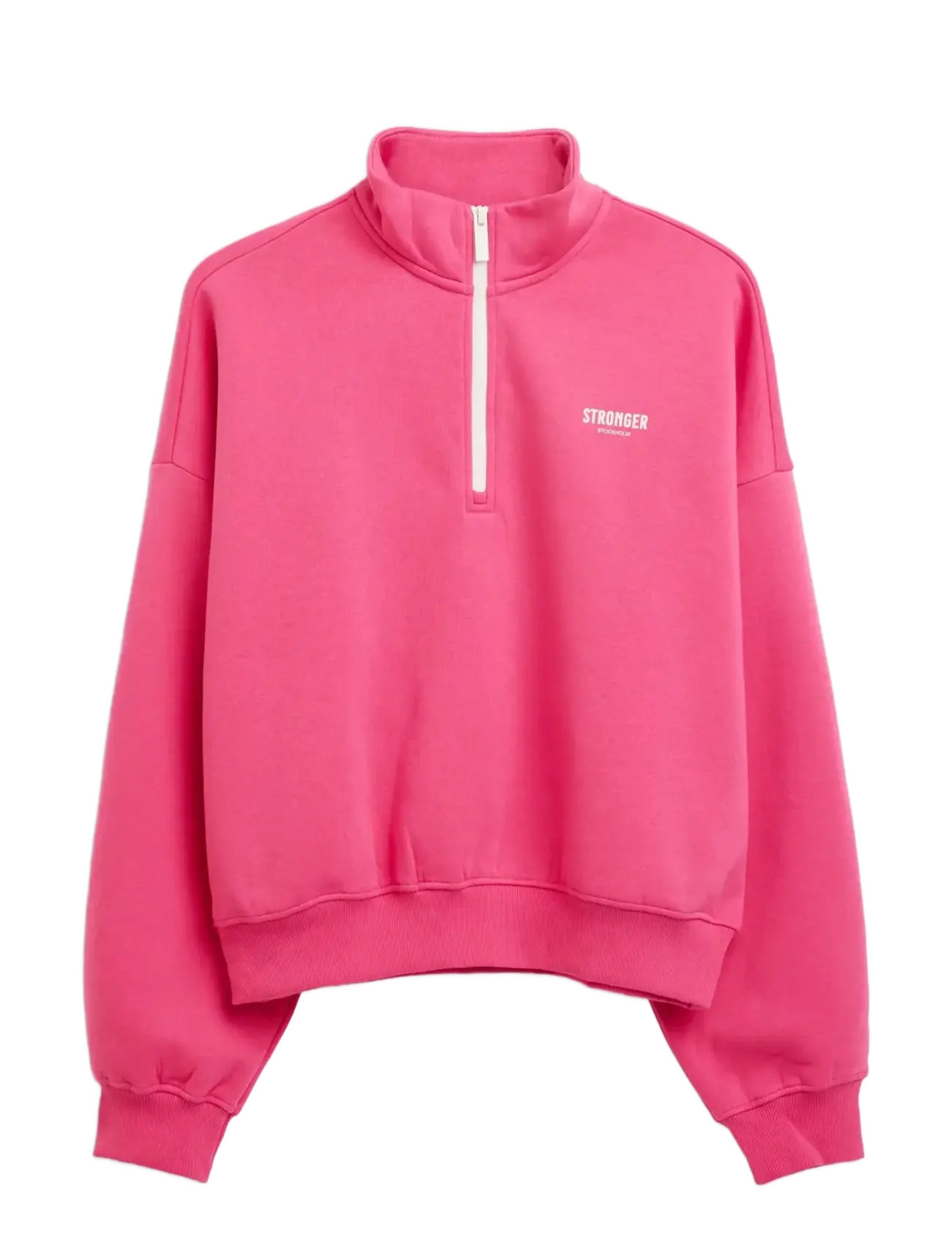STRONGER Half Zip Sweatshirt Pink - S - Damen