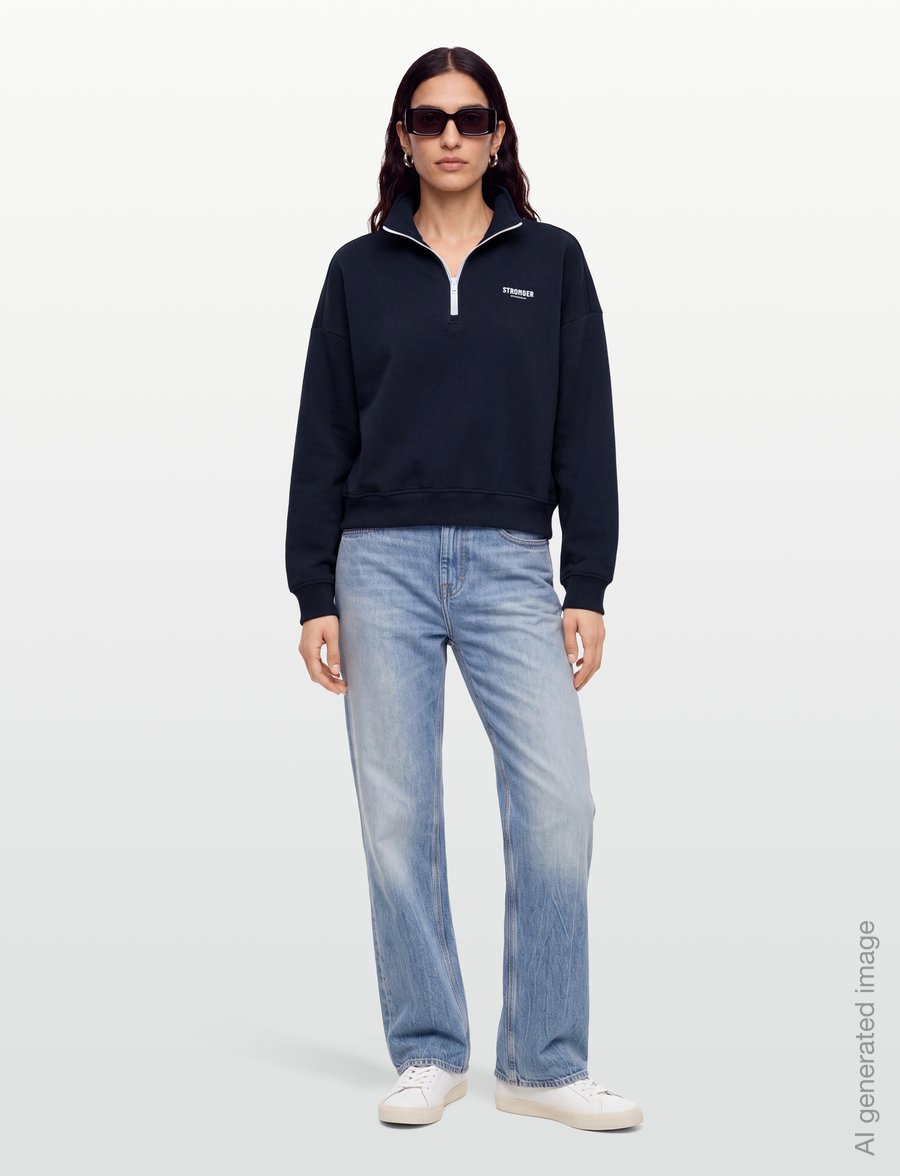 STRONGER - Half Zip Sweatshirt - sweatshirts - navy blazer - 0