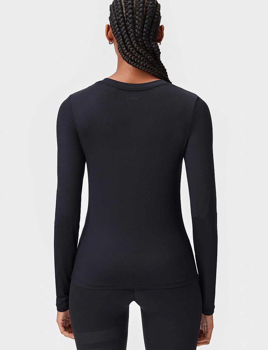 STRONGER - The One Long Sleeve - pikkade varrukatega alussärgid - black - 2