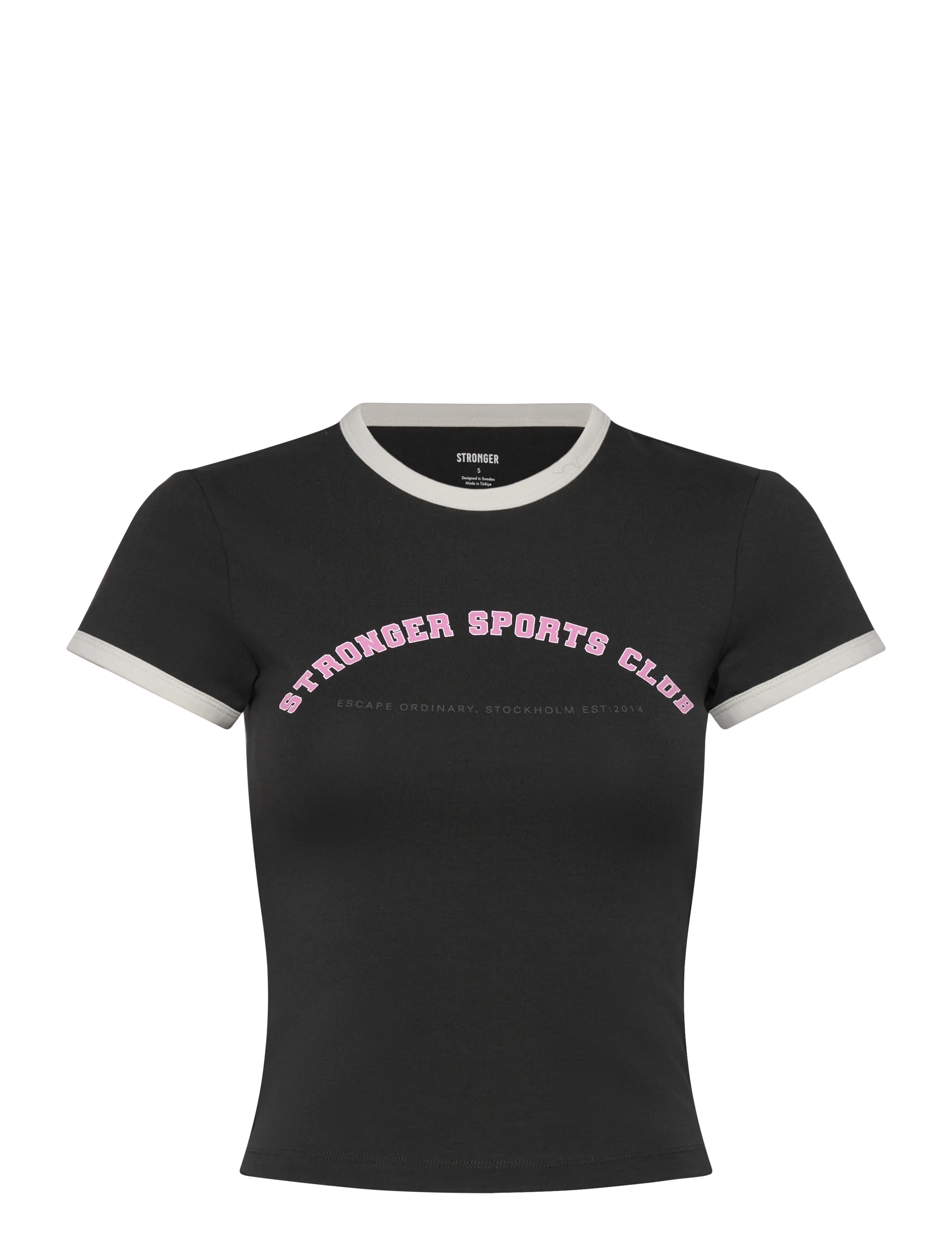 STRONGER Logo Baby Tee Schwarz - M - Damen