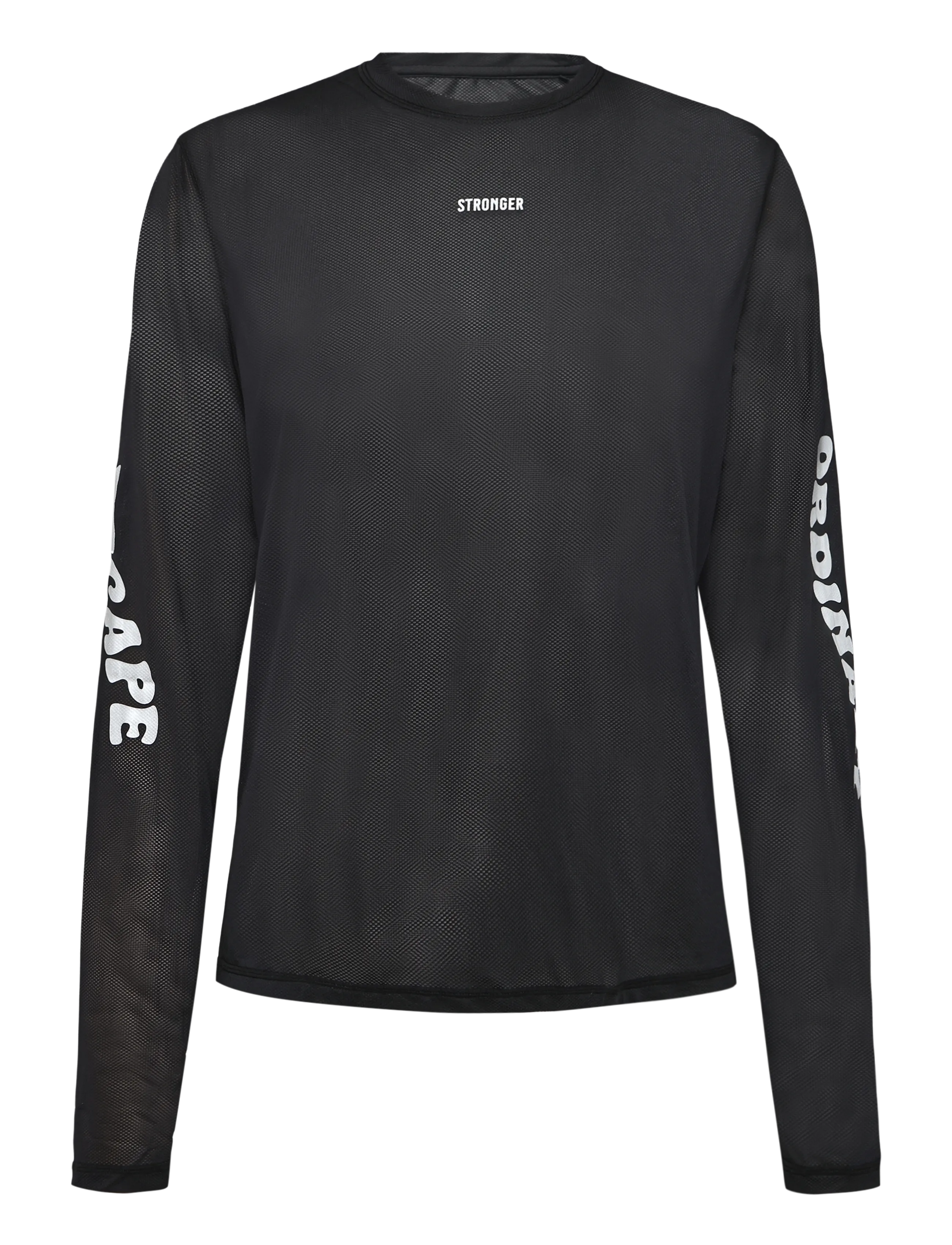 STRONGER Mesh Running Long Sleeve - Tøj - BLACK / black