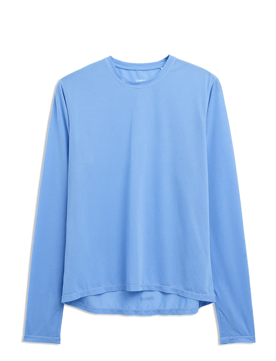 STRONGER - Mesh Running Long Sleeve - langermede topper - cornflower blue - 1