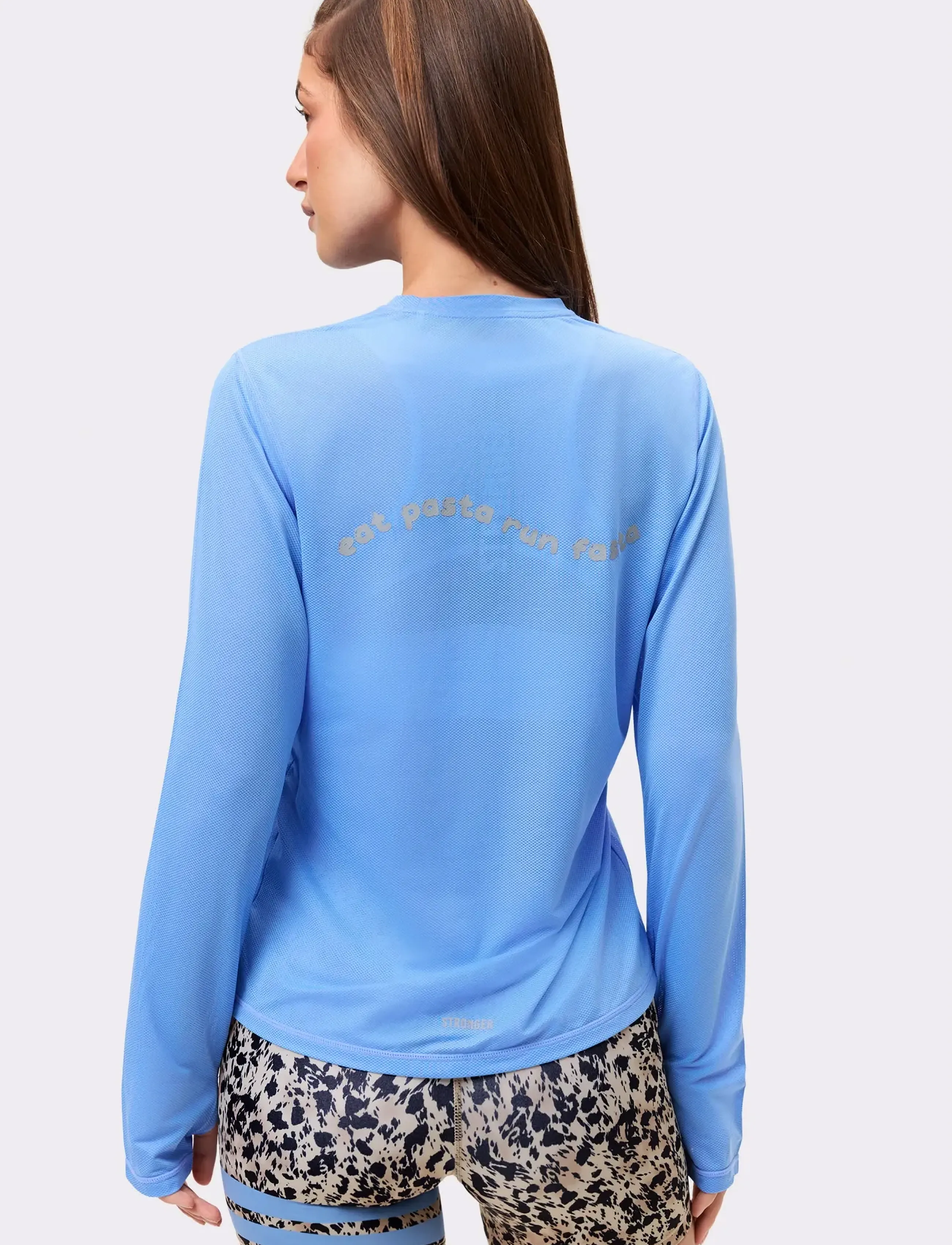 STRONGER Mesh Running Long Sleeve, Kvinder, Løbe Langærmet Trøje, Blå, Str: XL