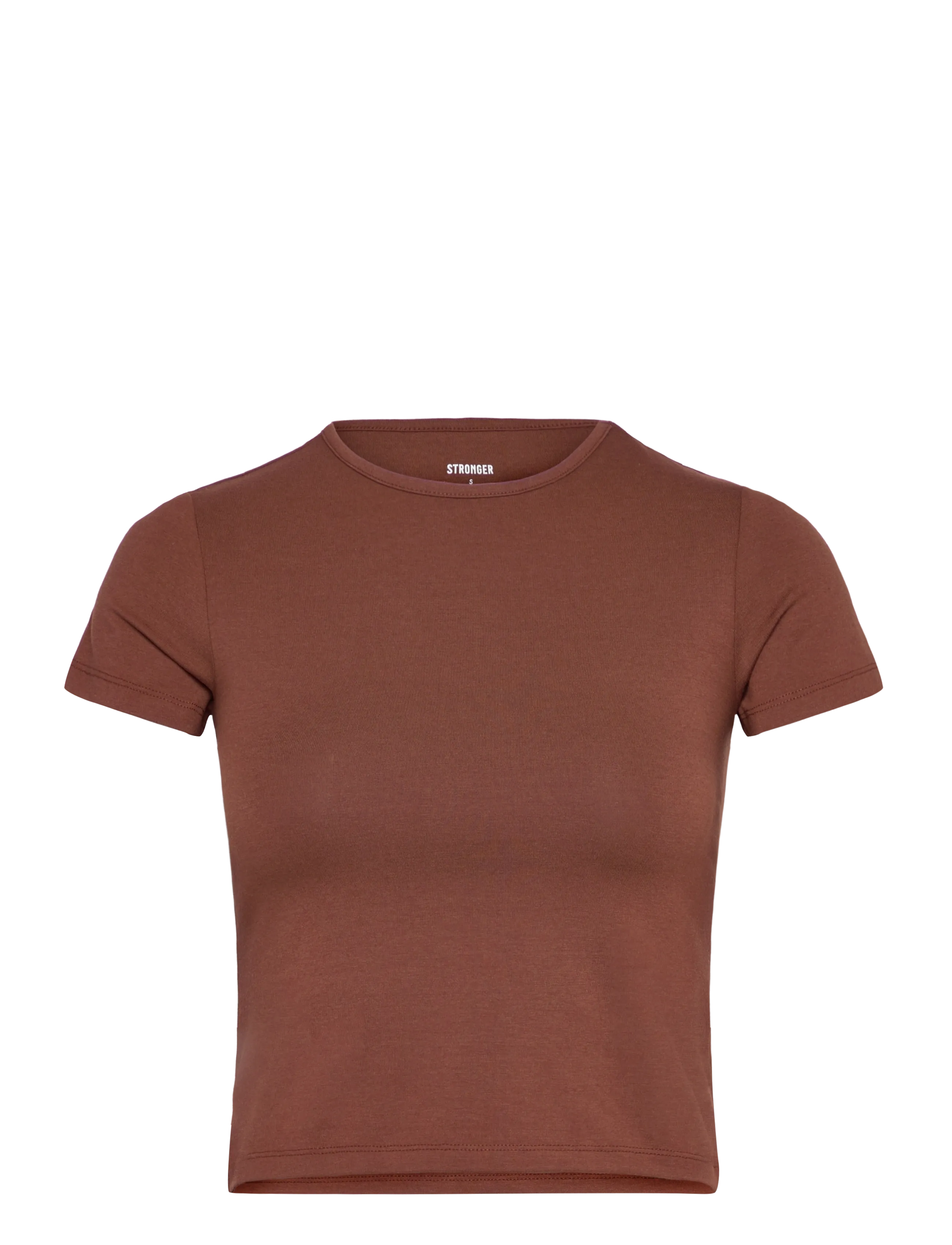 STRONGER Jersey Crew Neck T-shirt - Yoga & Pilates - CAPPUCCINO / brown