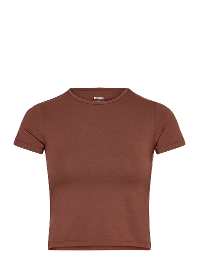 STRONGER Jersey Crew Neck T-shirt - Toppar & T-shirts - CAPPUCCINO / brown
