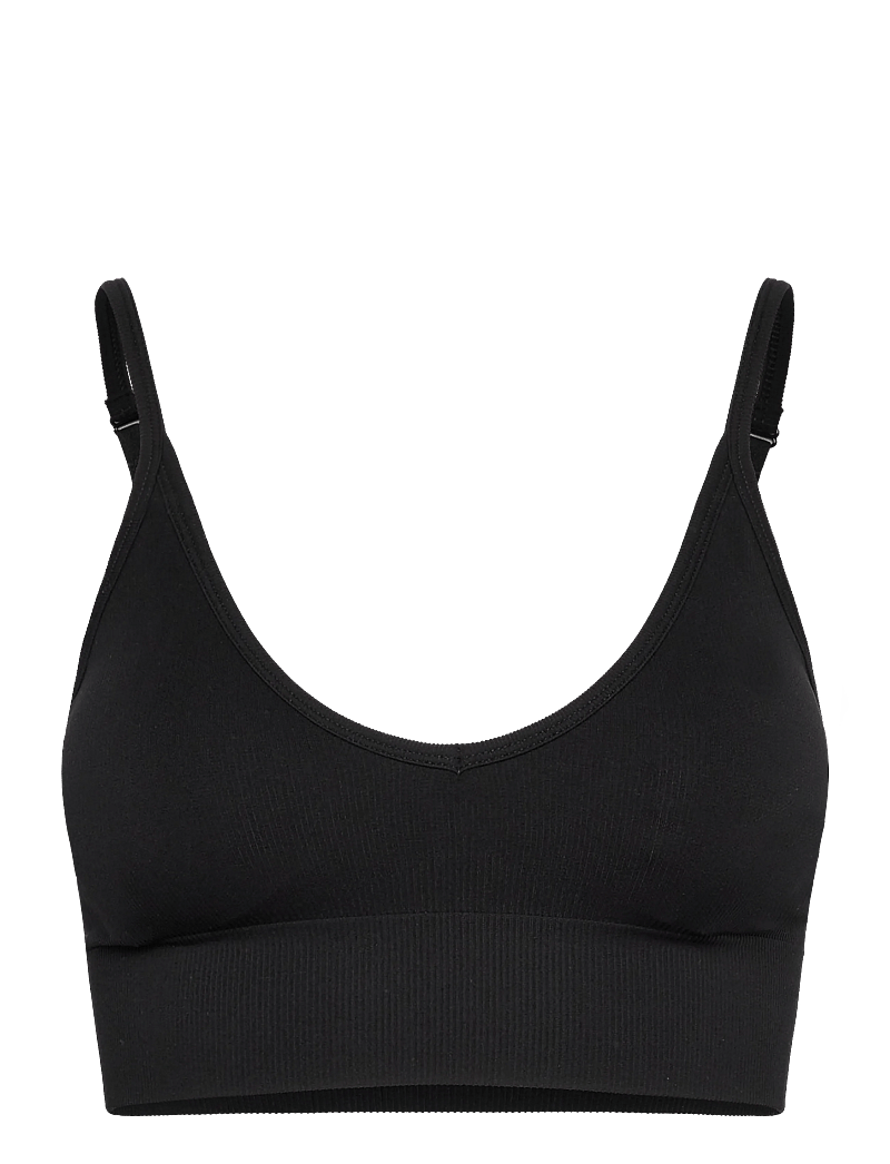 STRONGER - Seamless Ribbed Strap Sports Bra - sport bh:ar - black - 0
