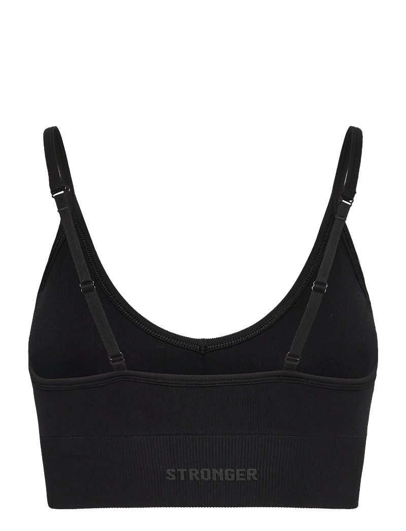 STRONGER - Seamless Ribbed Strap Sports Bra - sport bh:ar - black - 1