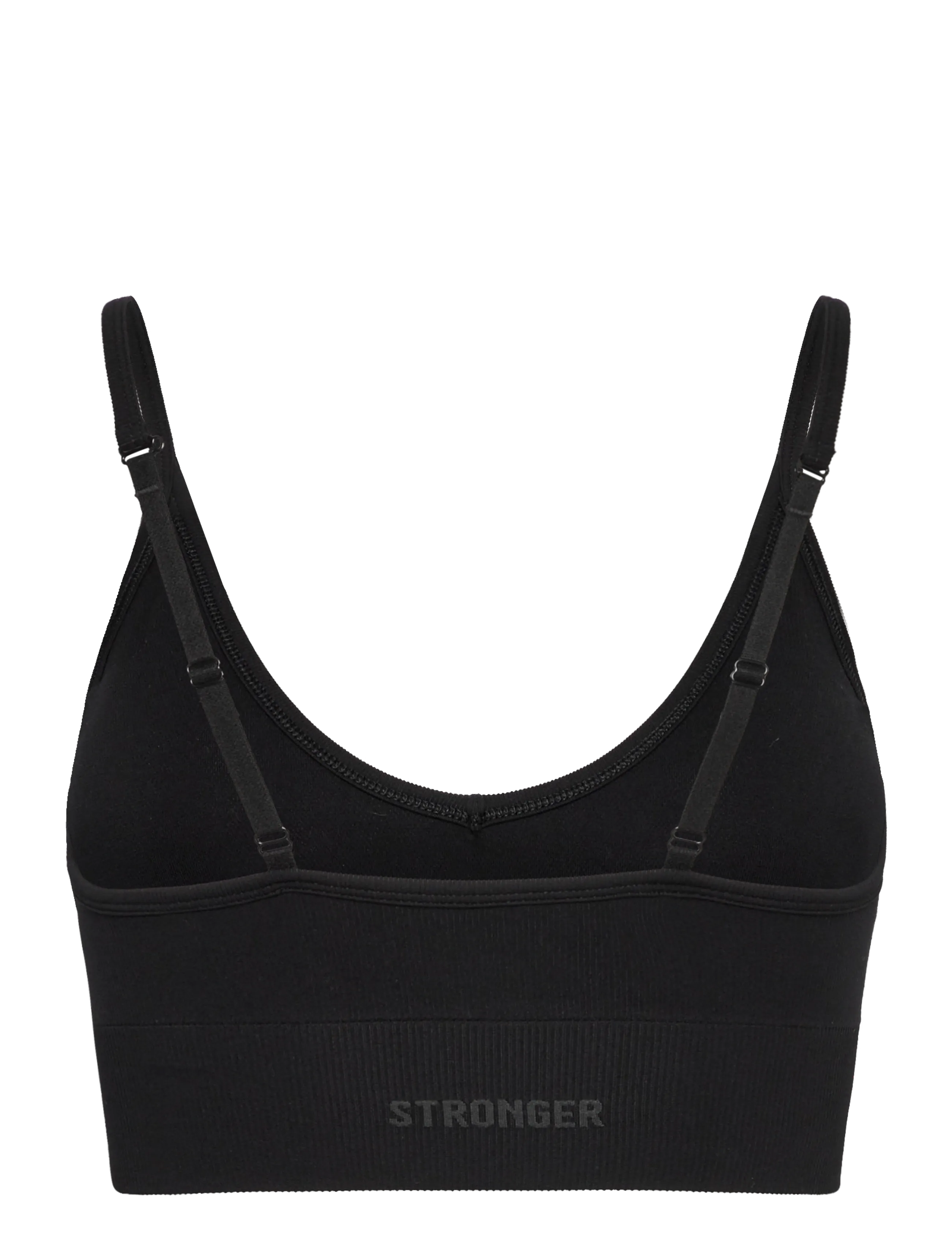 STRONGER - Seamless Ribbed Strap Sports Bra - sports bras - black - 1