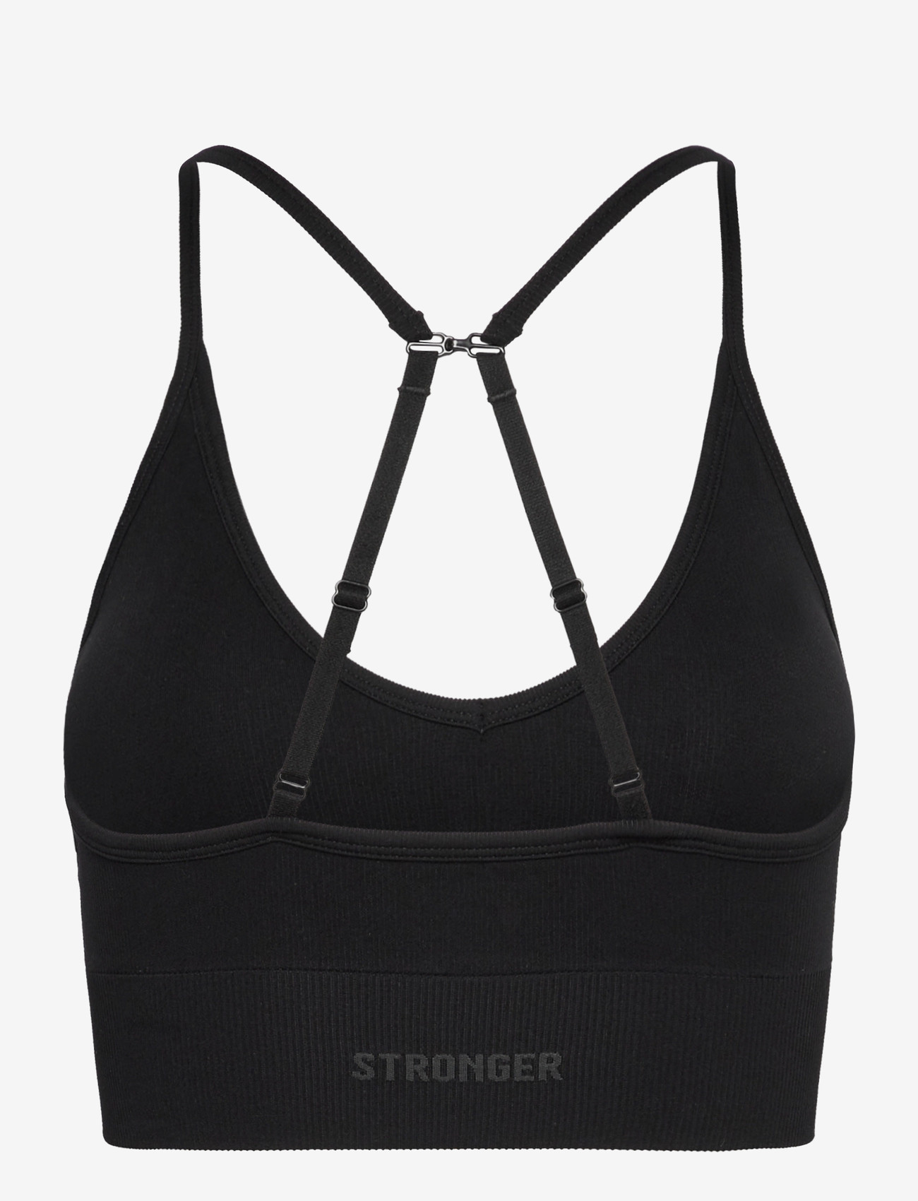 STRONGER - Seamless Ribbed Strap Sports Bra - sport bh:ar - black - 2