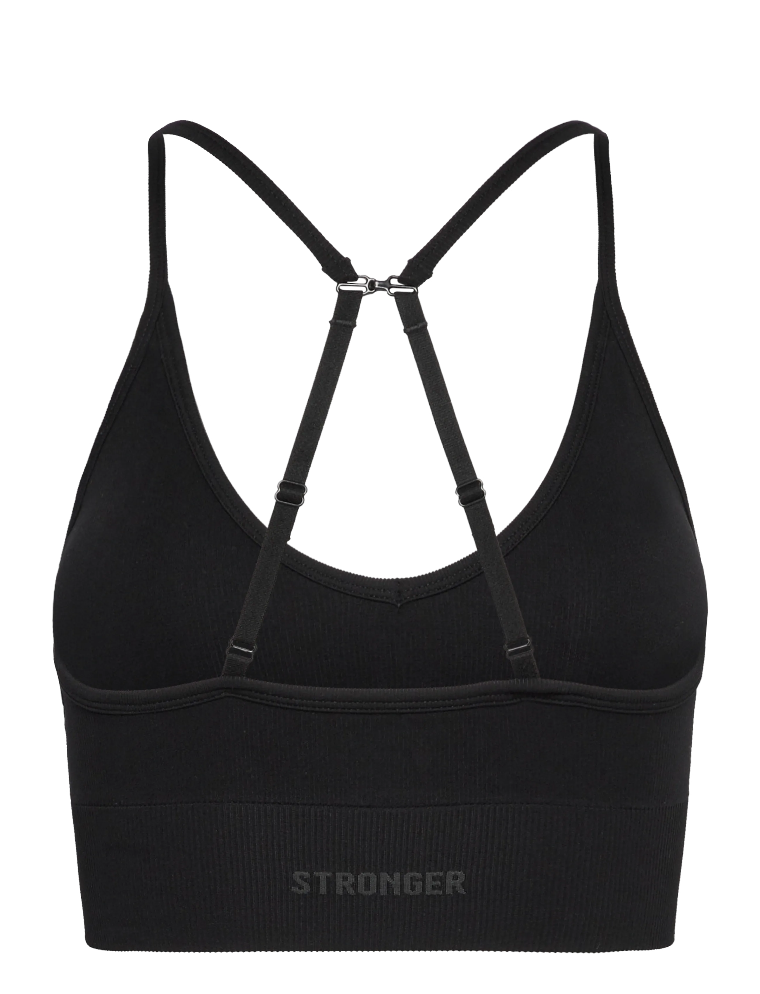 STRONGER - Seamless Ribbed Strap Sports Bra - sports bras - black - 2