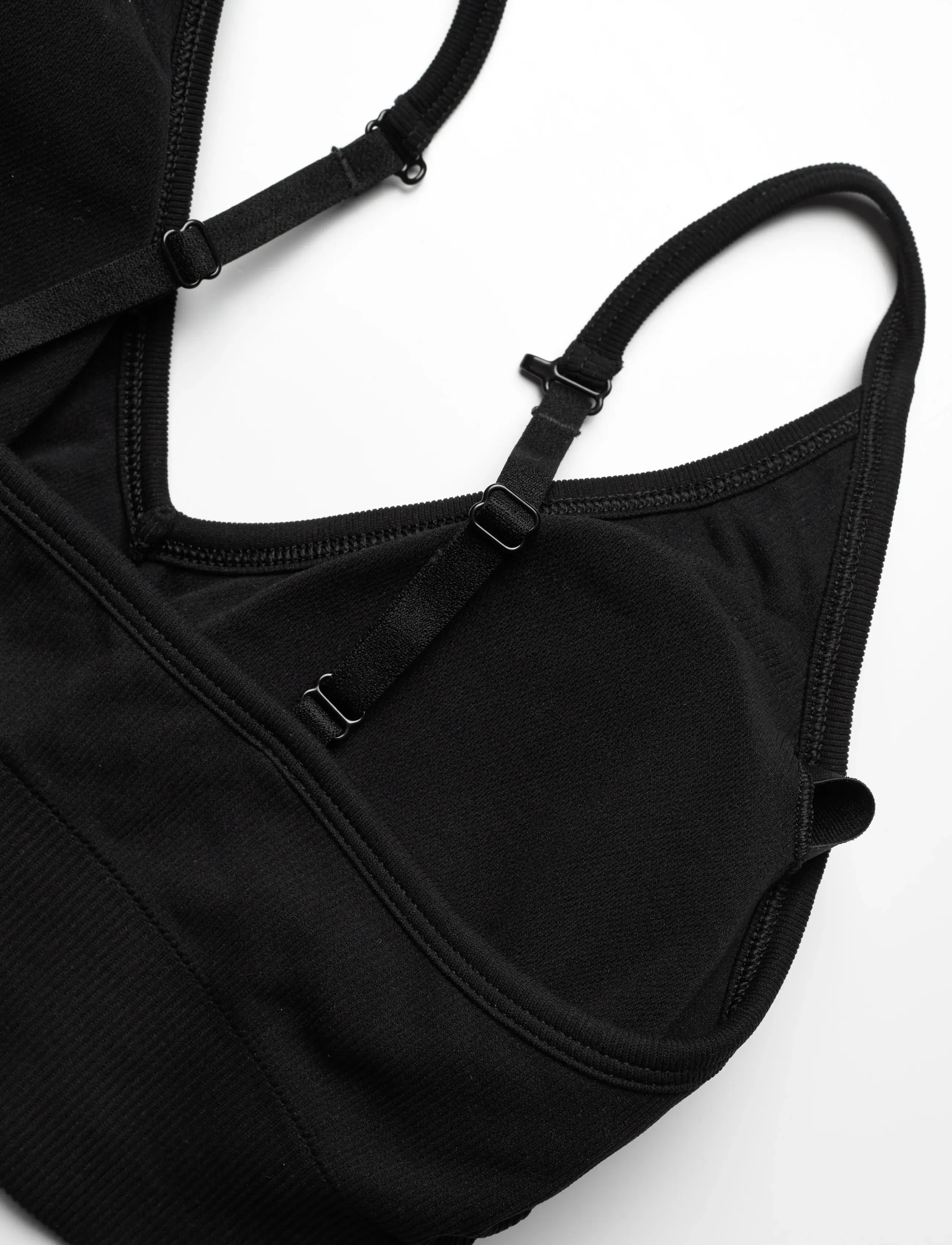 STRONGER - Seamless Ribbed Strap Sports Bra - sports bras - black - 3