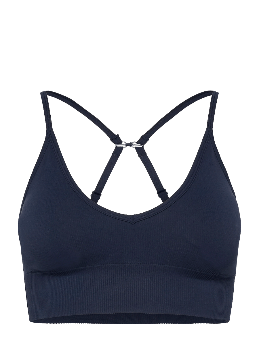 STRONGER - Seamless Ribbed Strap Sports Bra - sports-bh - navy blazer - 0