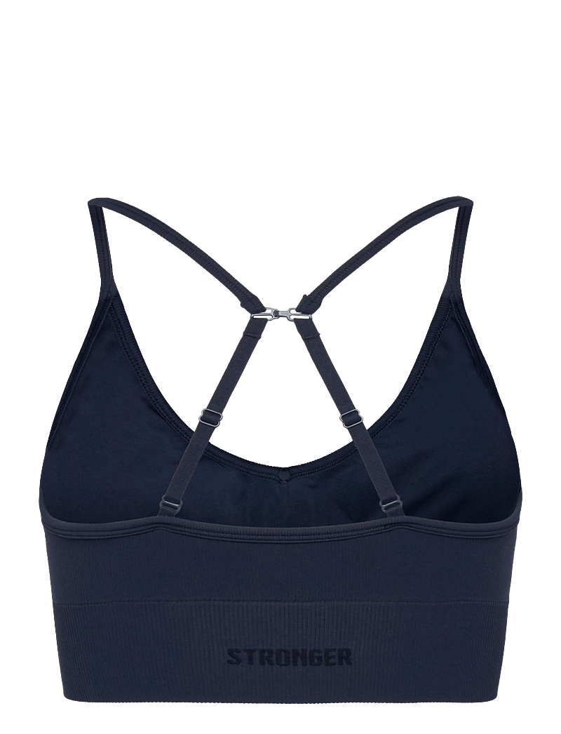 STRONGER - Seamless Ribbed Strap Sports Bra - spordirinnahoidjad - navy blazer - 1