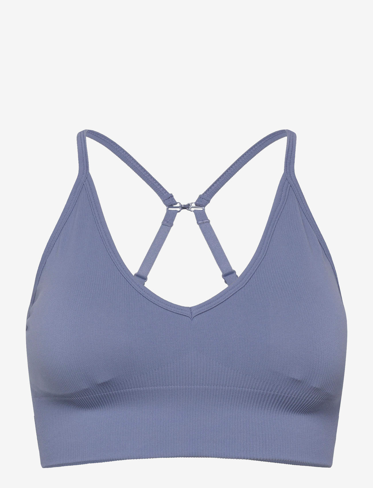 STRONGER - Seamless Ribbed Strap Sports Bra - sports-bh'er - tempest blue - 0