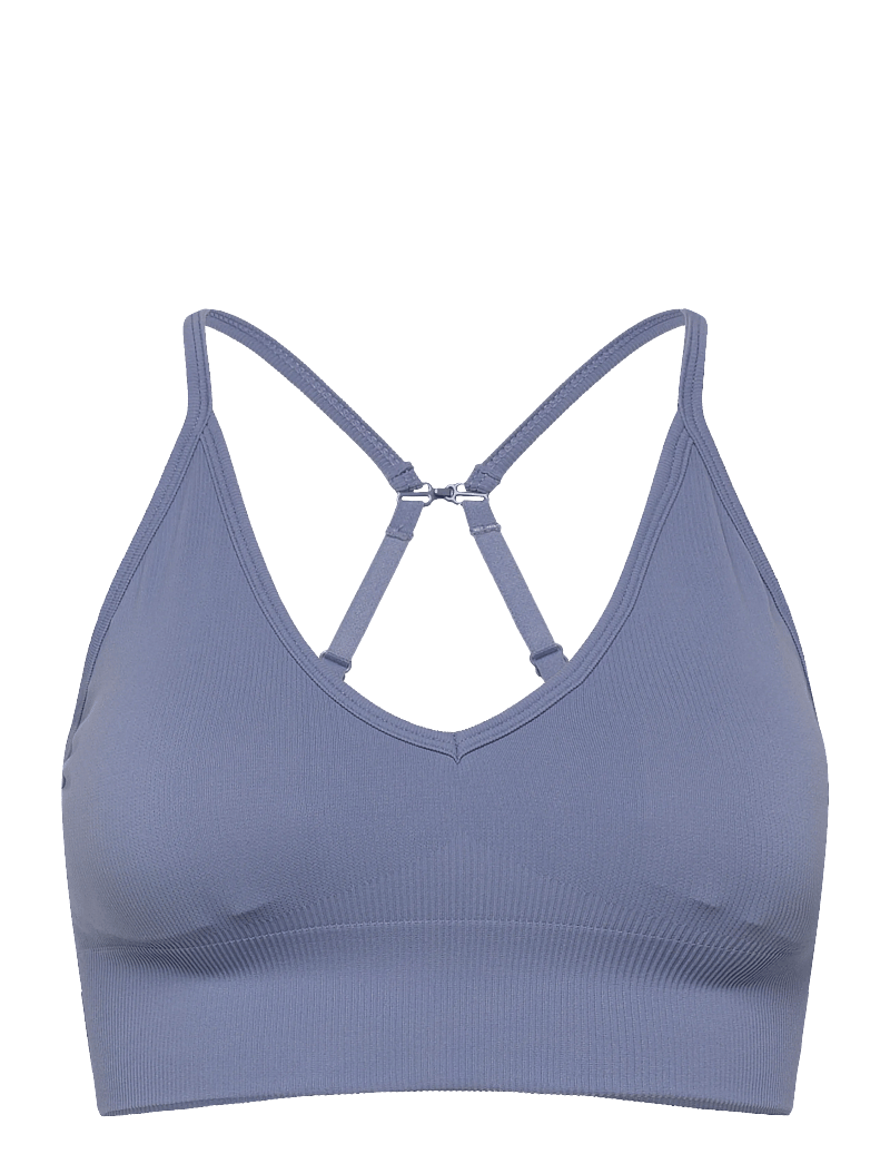 STRONGER - Seamless Ribbed Strap Sports Bra - sports-bh'er - tempest blue - 0