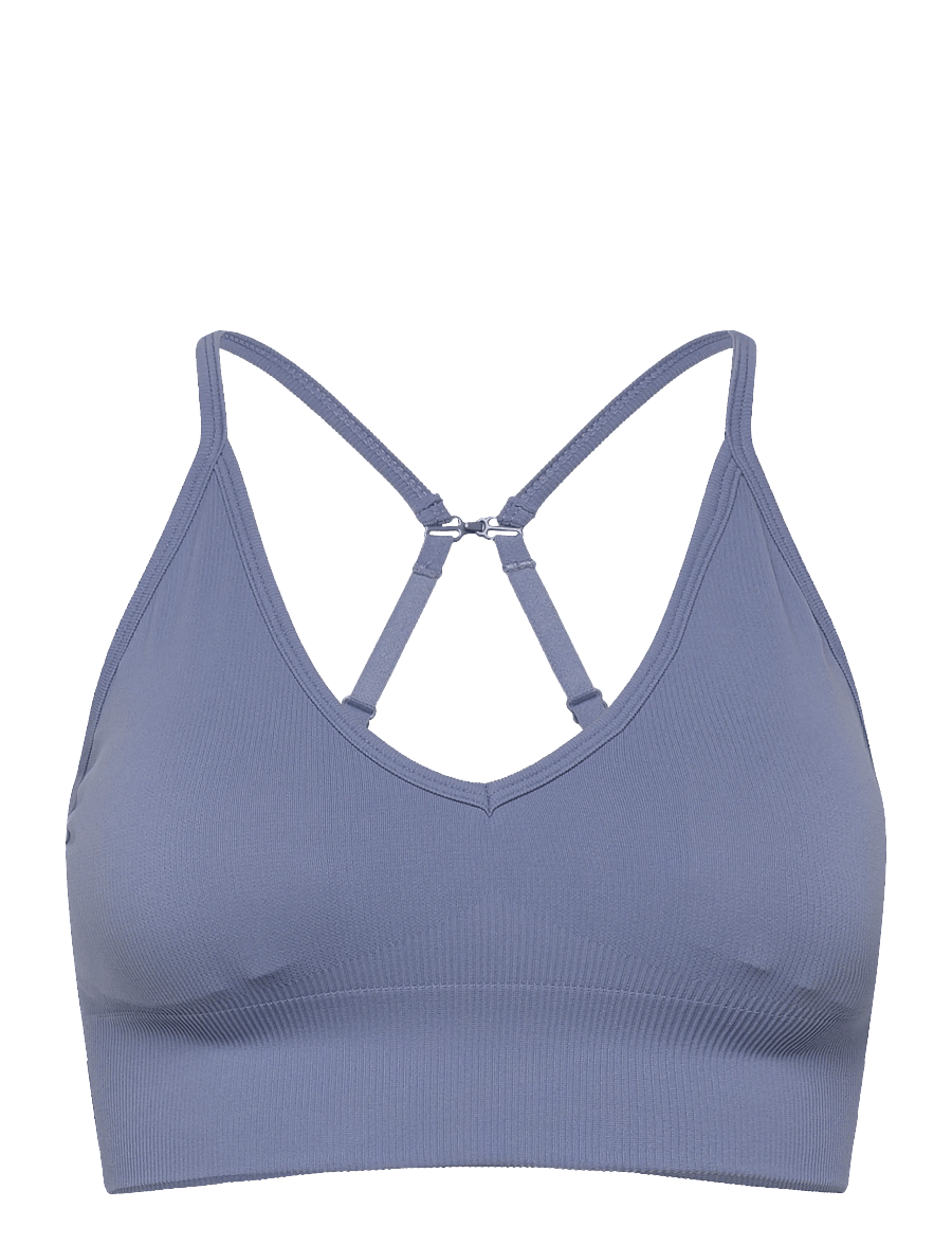 STRONGER - Seamless Ribbed Strap Sports Bra - sports-bh'er - tempest blue - 0