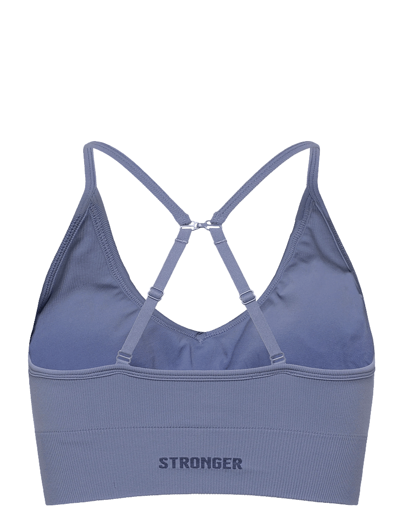 STRONGER - Seamless Ribbed Strap Sports Bra - sports-bh'er - tempest blue - 1