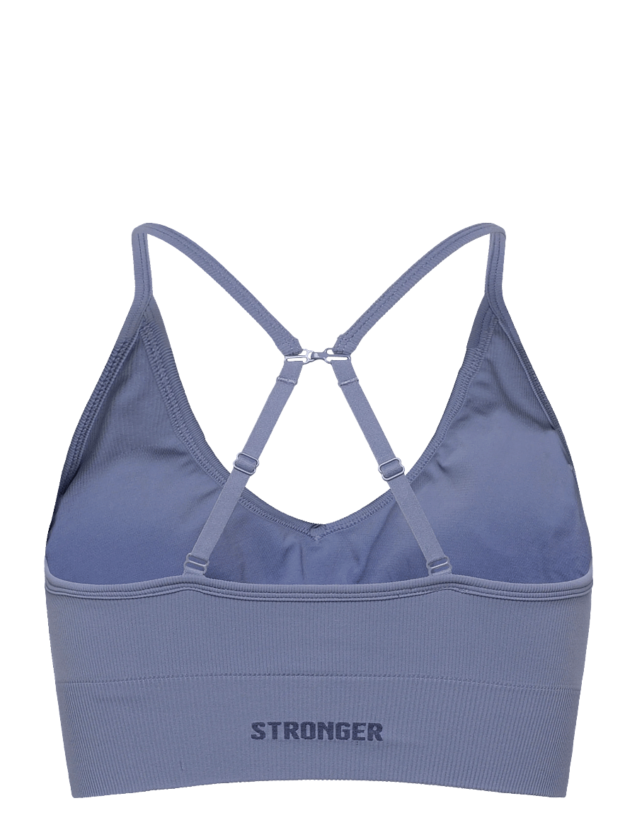 STRONGER - Seamless Ribbed Strap Sports Bra - sports-bh'er - tempest blue - 1