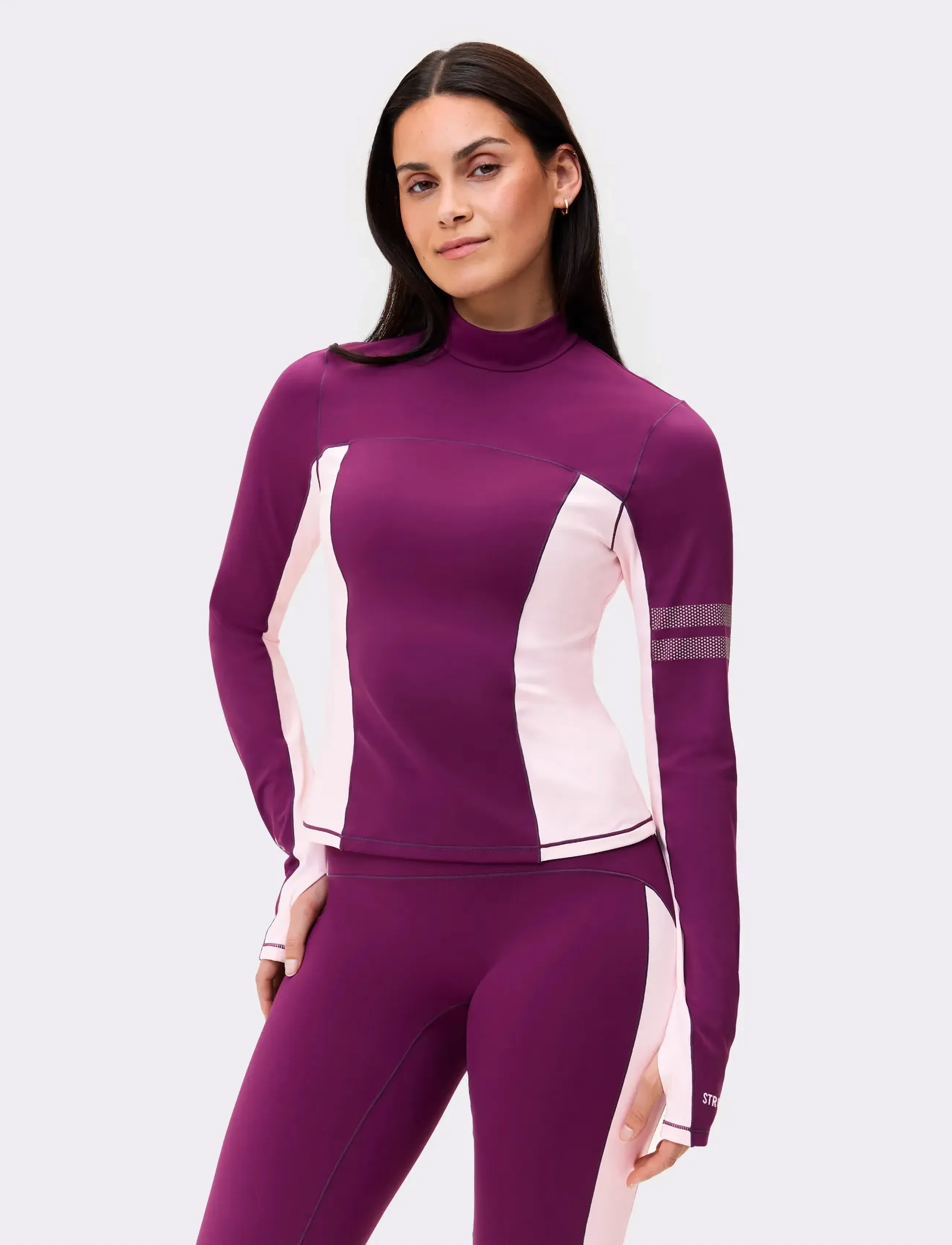 STRONGER - Thermal Poloshirt - baselayer overdele - aubergine purple - 2