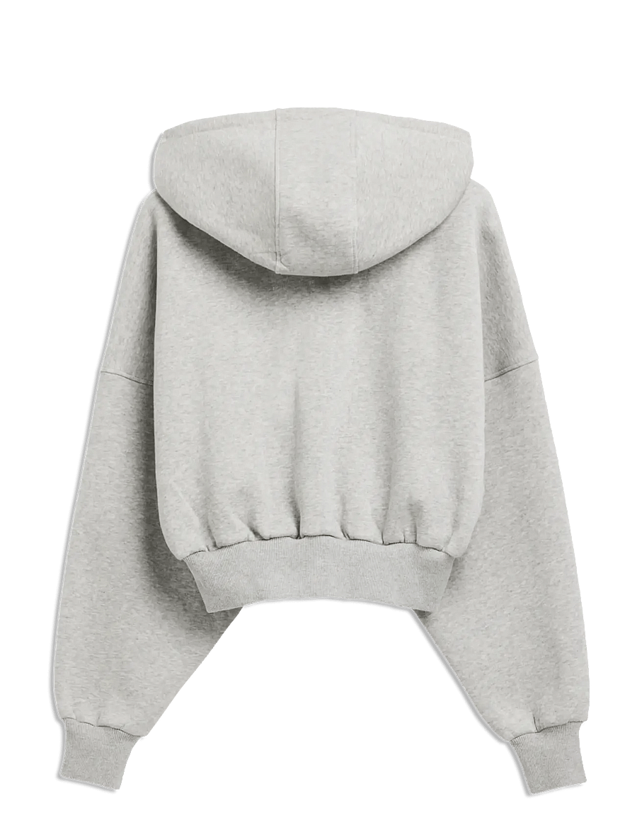 STRONGER - Relaxed Cropped Full Zip Hoodie - kapuutsiga dressipluusid - grey melange - 2
