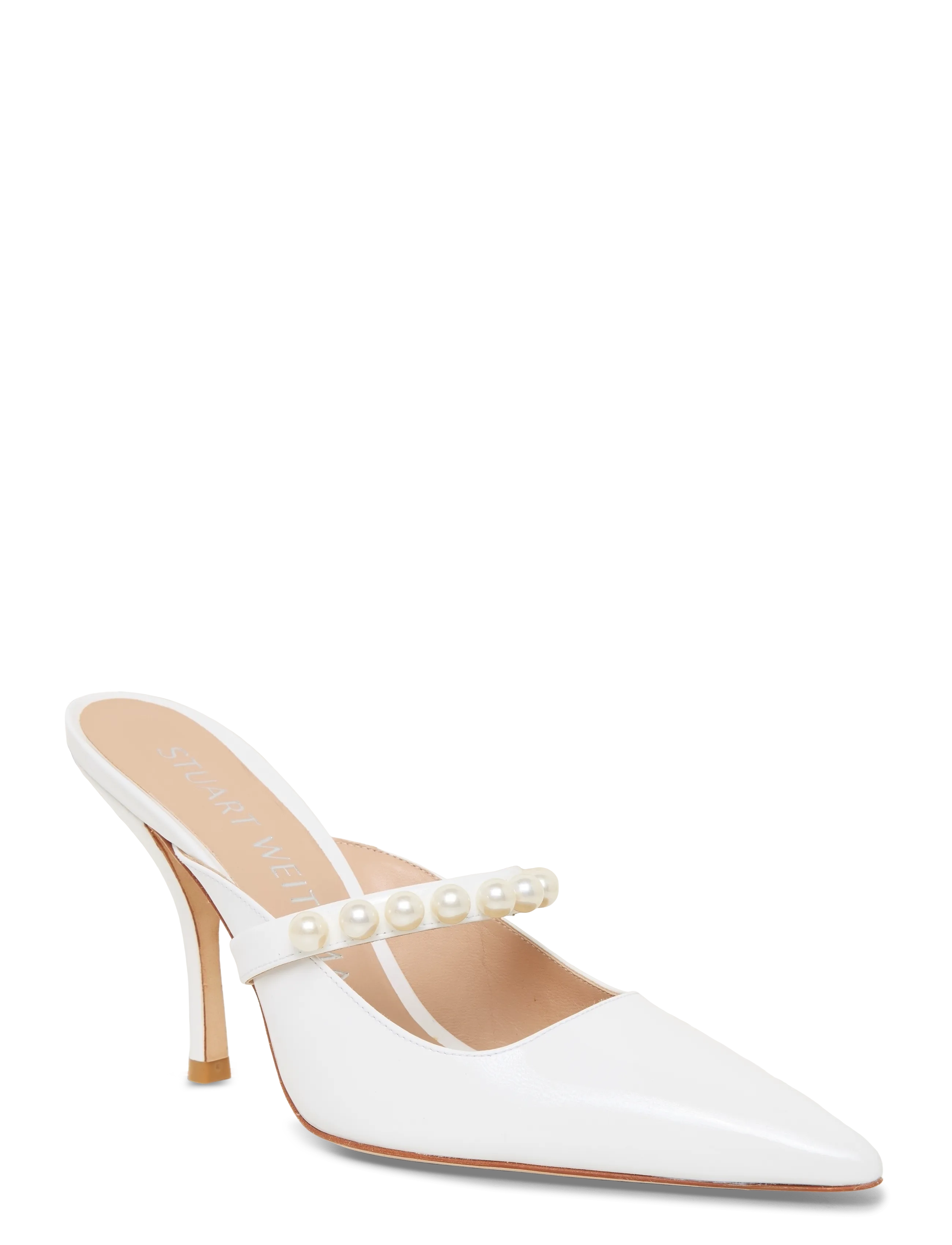 Stuart Weitzman Goldie 100 Mule, 36, White, Mules & Slip-Ins > Mules Med Hæl, Dame