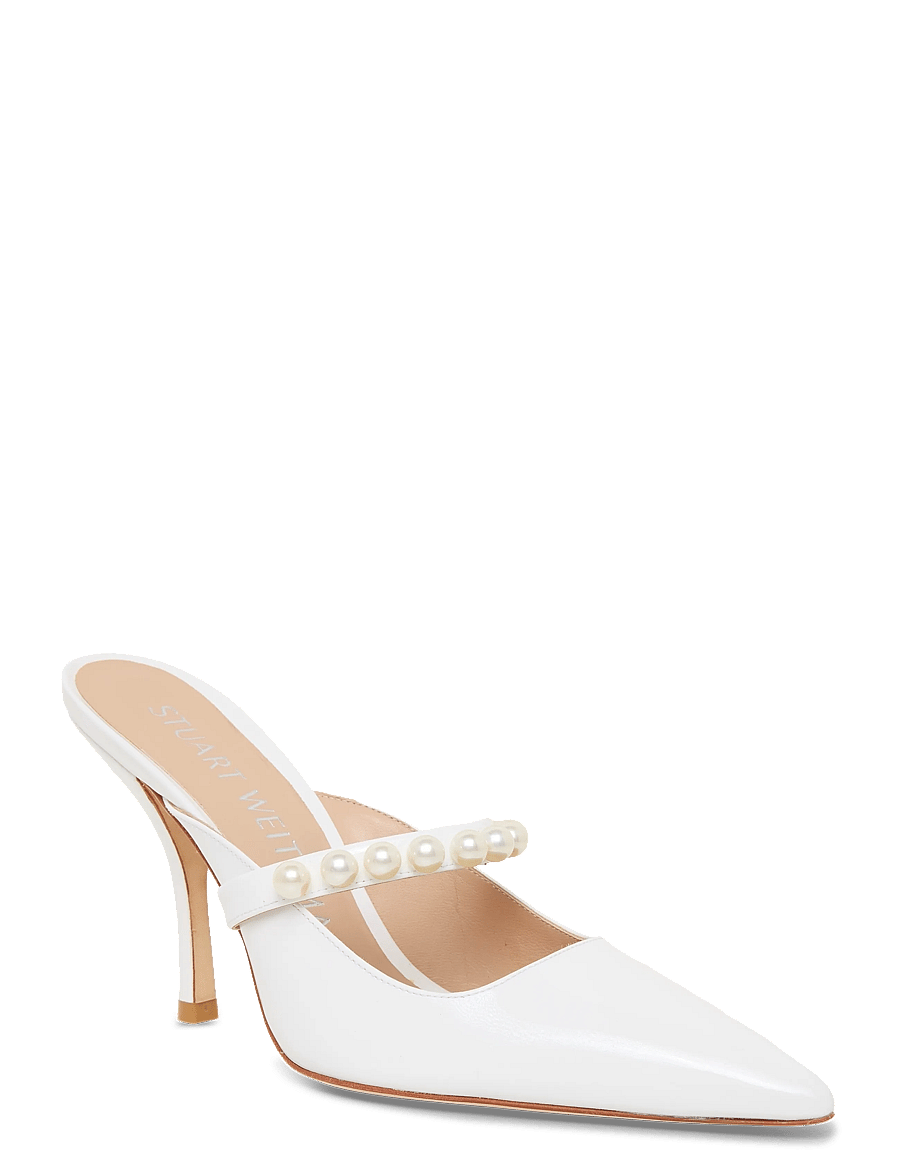Stuart Weitzman - GOLDIE 100 MULE - pantoletten mit absatz - white - 0