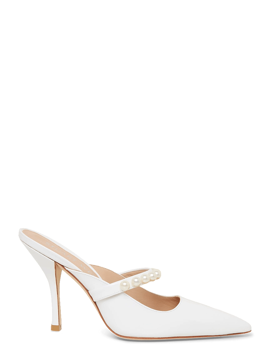 Stuart Weitzman - GOLDIE 100 MULE - pantoletten mit absatz - white - 2