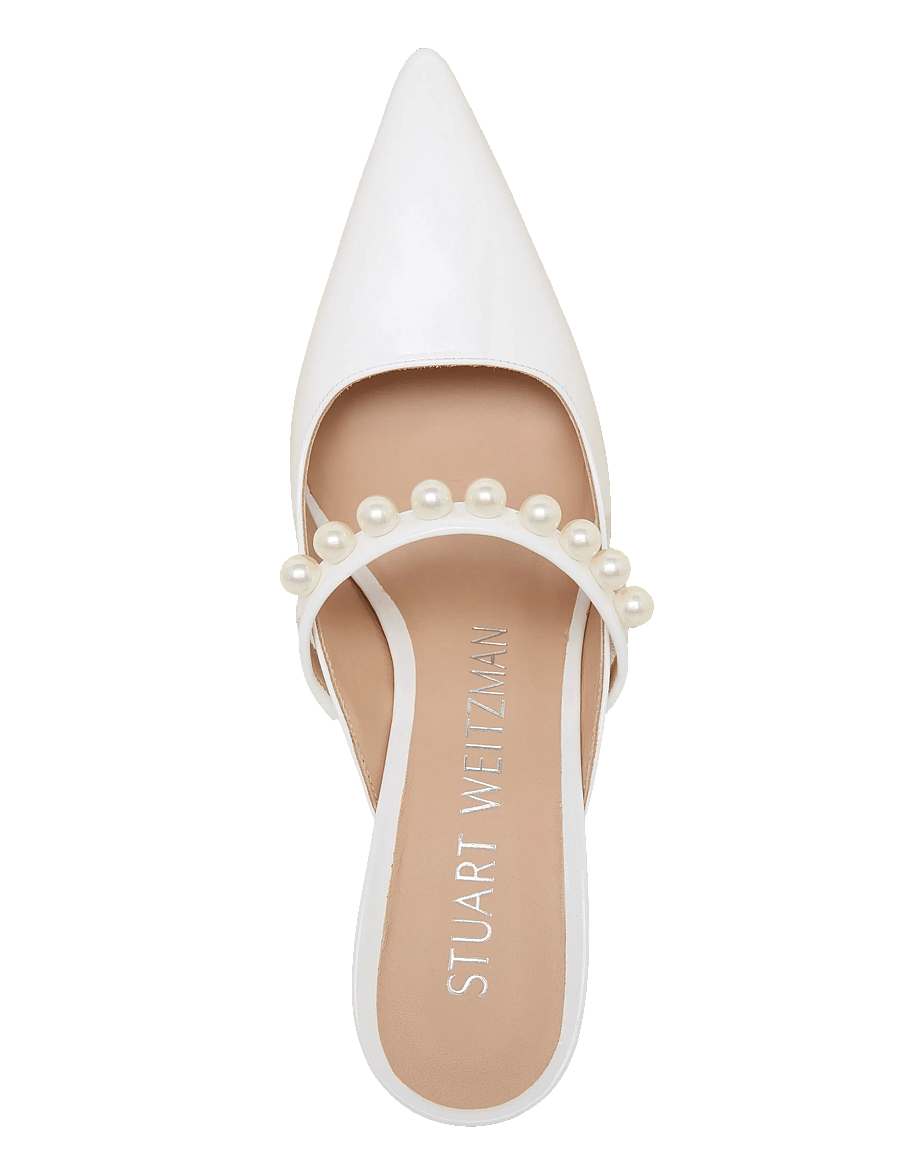 Stuart Weitzman - GOLDIE 100 MULE - pantoletten mit absatz - white - 3