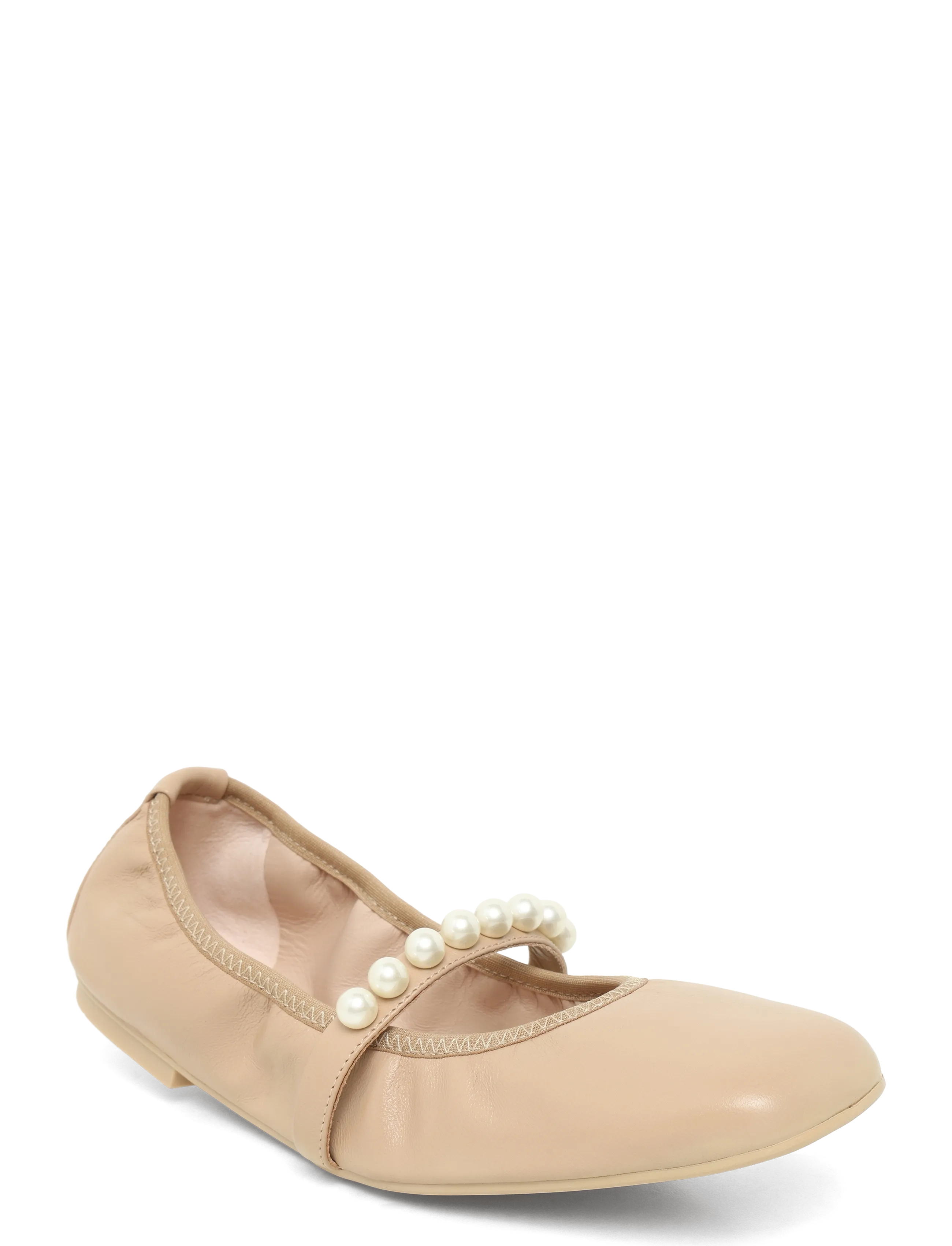 Stuart Weitzman Goldie Ballet Flat, 38.5, Schuhe, Beige - Ballerinas, Frauen
