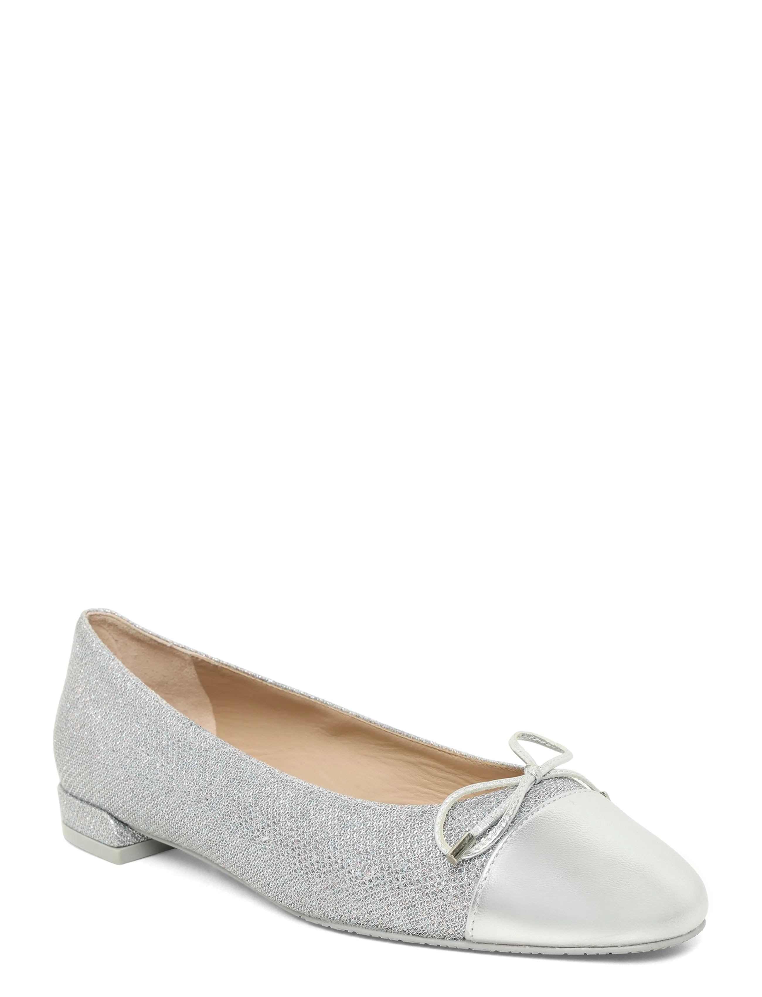 Stuart Weitzman Sleek Bow Flats, 40, Silver, Sko > Ballerinaer, Dame
